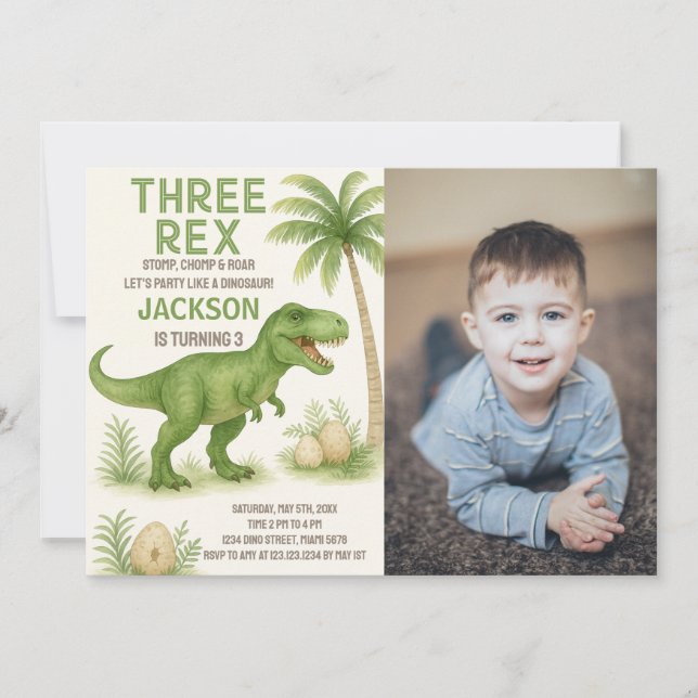 Roarsome Dinosaur Invitations d'anniversaire avec  (Devant)
