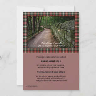 Robbie Burns Invitation sur les médias sociaux