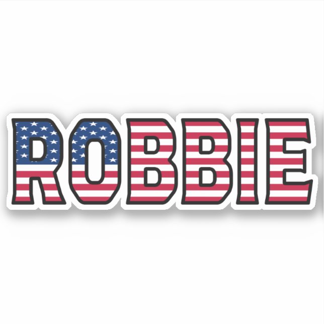 Robbie Nom Prénom USA Sticker Stickerset (Devant)