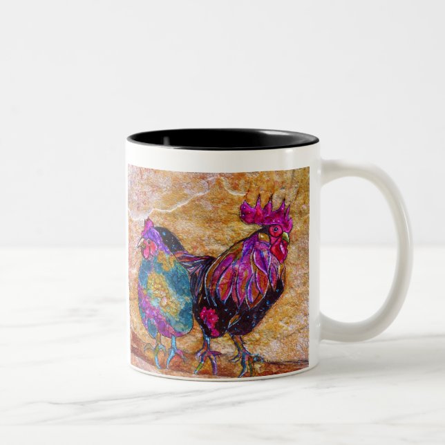 Robby les tasses à café Rooster et Esmeralda. (Droit)