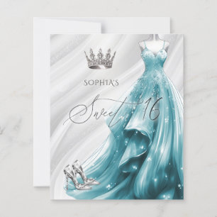 Robe à paillettes argent sarcelle Budget Invitatio