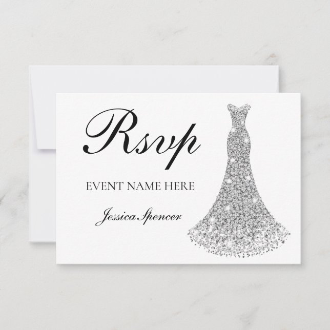 Robe à paillettes argentées toutes les RSVP d'anni (Devant)