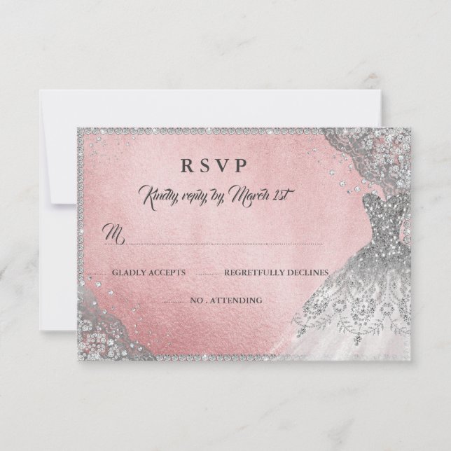 Robe à paillettes de diamant en or rose RSVP (Devant)