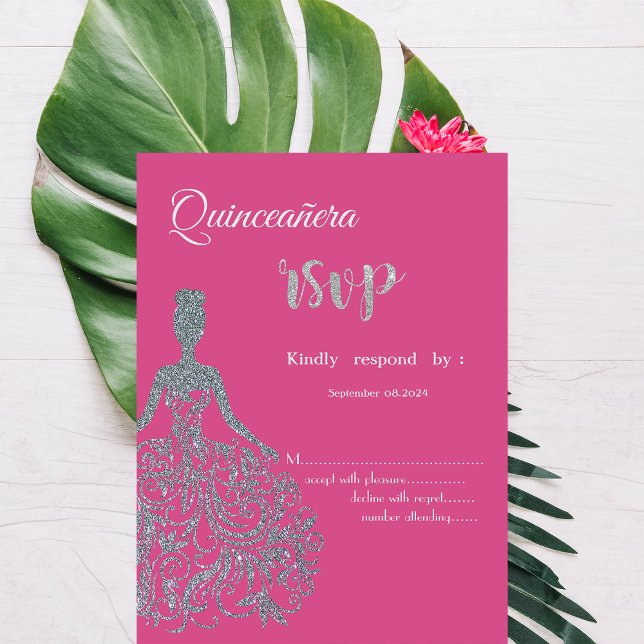 Robe à paillettes Fuschia Invitation RSVP Quincean (Créateur téléchargé)