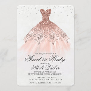 Robe à paillettes Sweet 16 Invitation diamant