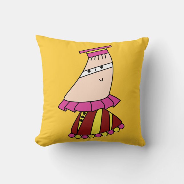 Robe académique kawaii dessin animé coussin (Recto)