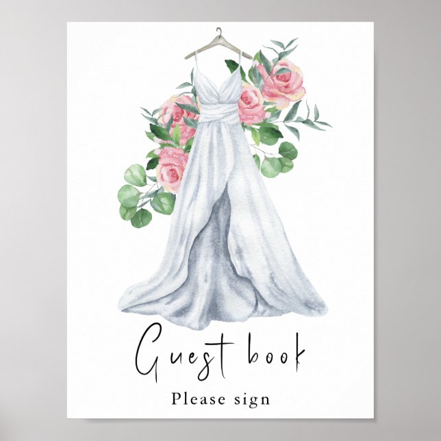 Robe aquarelle avec fleurs - livre d'or (Devant)