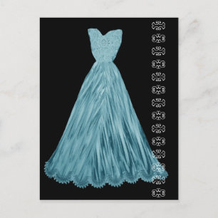 Robe bleu turquoise avec carte postale Accent dent