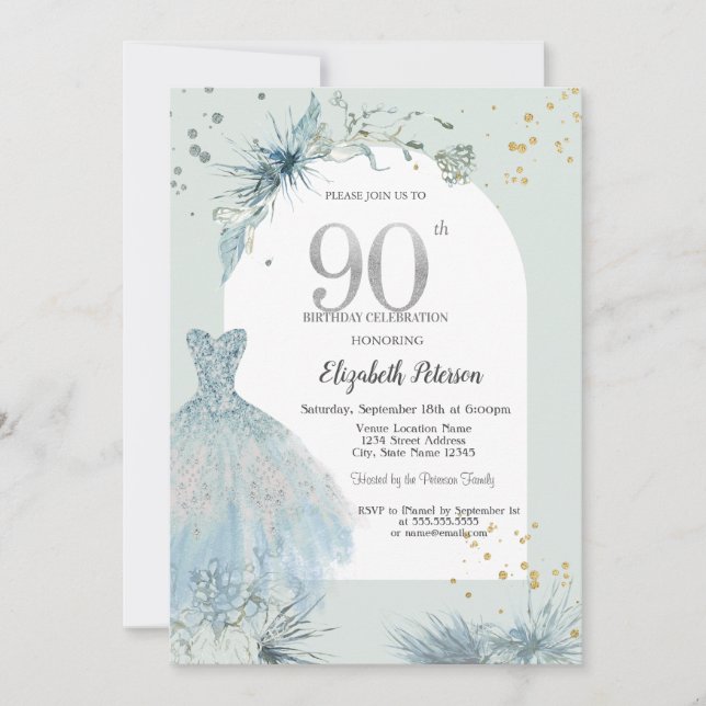 Robe chicte invitation d'anniversaire 90 ans d'hiv (Devant)