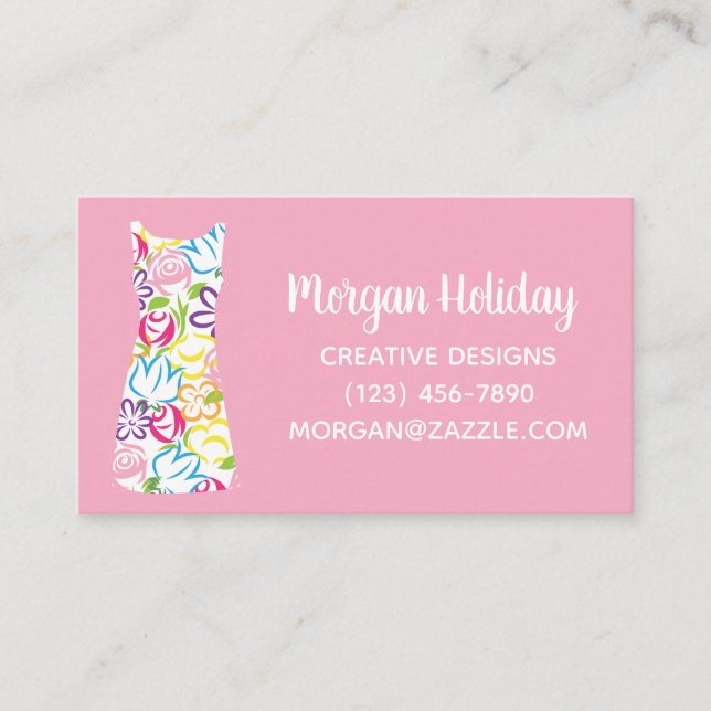 Robe de bureau florale Cartes de contact ou de bur (Devant)