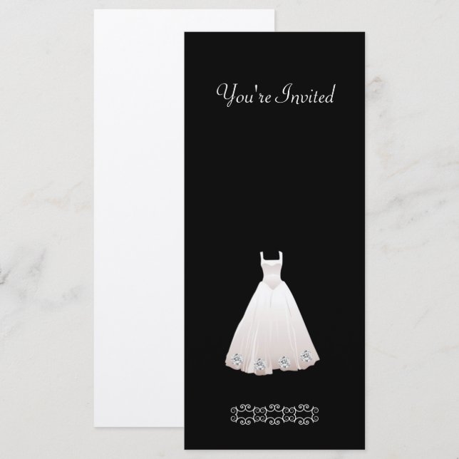 Robe de mariage avec des invitations de diamant (Devant / Derrière)