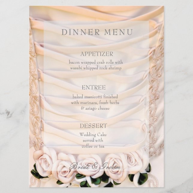 Robe de mariée blanche avec menu Mariage (Devant)