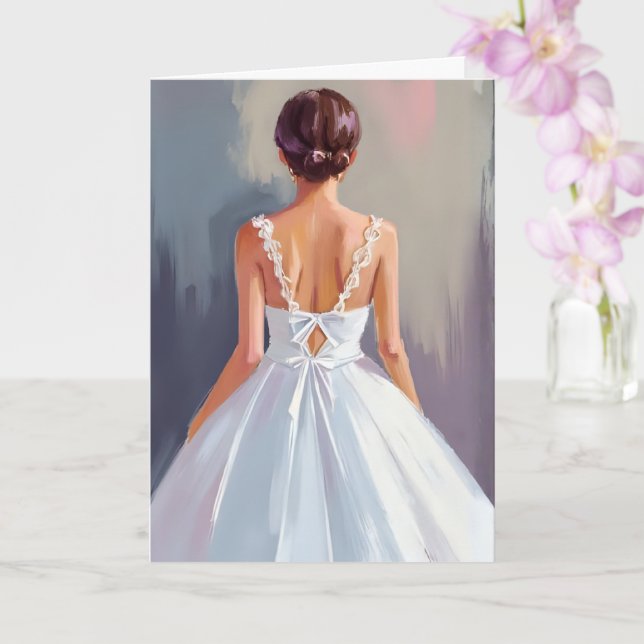 Robe de mariée | Carte aquarelle de robe en dentel (Orchidée)