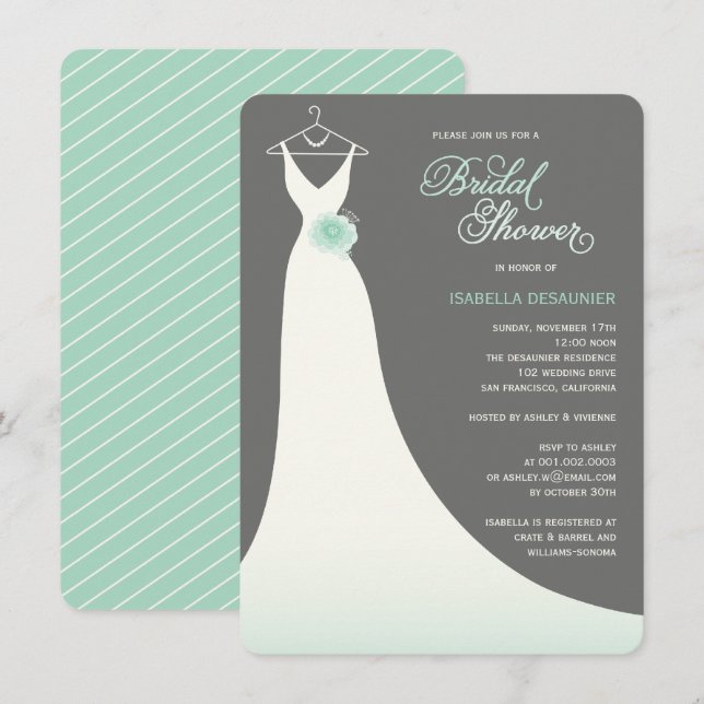 Robe de Mariée Élégante et Stylée Invitation à la  (Devant / Derrière)