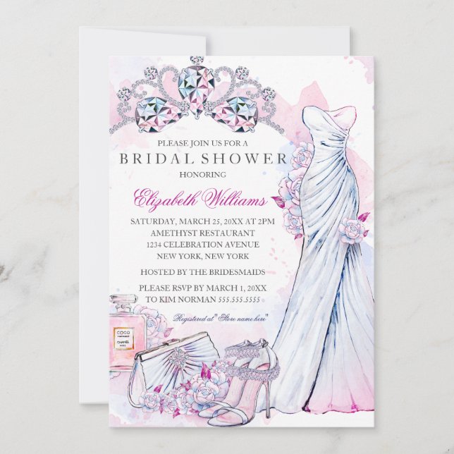 Robe de mariée florale en cristal Invitation à la  (Devant)