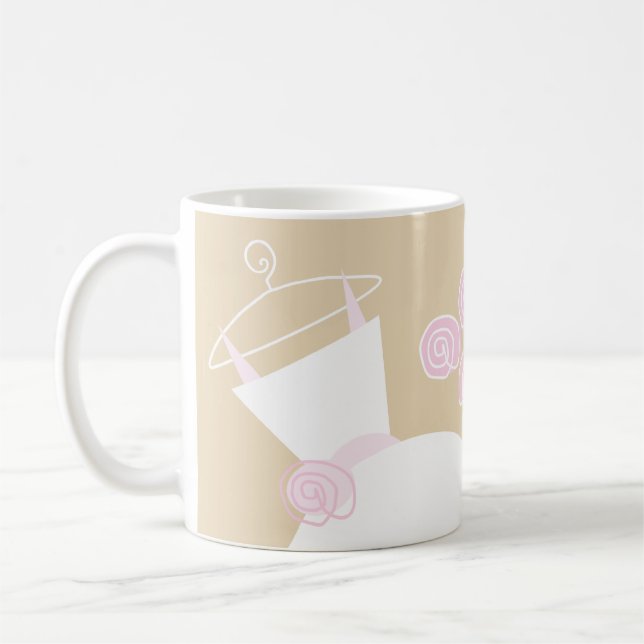Robe de mariée rose beige 'Brunch de mariage' mug (Gauche)