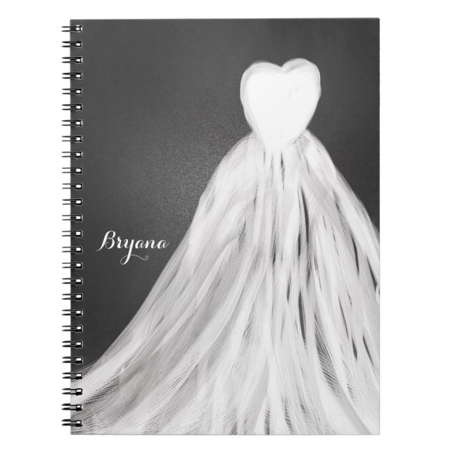 Robe de mariée tableau noir Journal de Baby Shower (Devant)