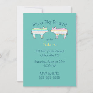 Robe de porc colorée Invitation barbecue