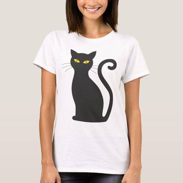 Robe de T-shirt chat noir (Devant)
