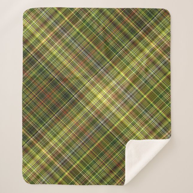 Robe de terre et couverture Sherpa Plaid Olive (Devant)