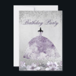 Robe d'étincelle d'argent violet Invitation de fêt<br><div class="desc">Robe à étincelles d'argent violet Invitation de fête d'anniversaire Robe de Parties scintillant élégante Voir la collection correspondante dans Niche et Nest Store Design avec l'aimable autorisation de : https://www.etsy.com/shop/SmallHouseBigPony Robe avec l'aimable autorisation de https://www.etsy.com/au/shop/ItGirlDigital</div>