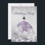 Robe d'étincelle d'argent violet Invitation de fêt<br><div class="desc">Robe à étincelles d'argent violet Invitation de fête d'anniversaire Robe de Parties scintillant élégante Voir la collection correspondante dans Niche et Nest Store Design avec l'aimable autorisation de : https://www.etsy.com/shop/SmallHouseBigPony Robe avec l'aimable autorisation de https://www.etsy.com/au/shop/ItGirlDigital</div>