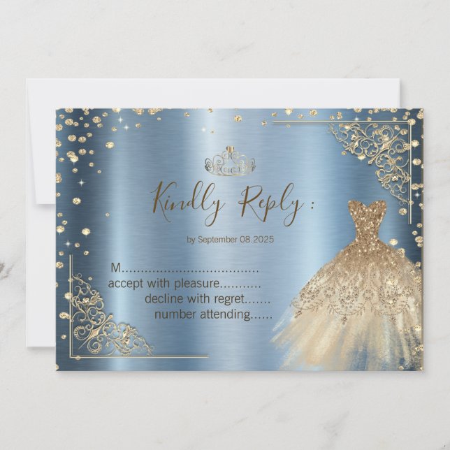 Robe dorée Diamants Bleus RSVP (Devant)