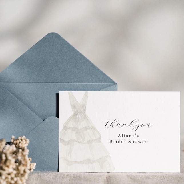 Robe élégante simple blanche à l'aquarelle Merci (Créateur téléchargé)