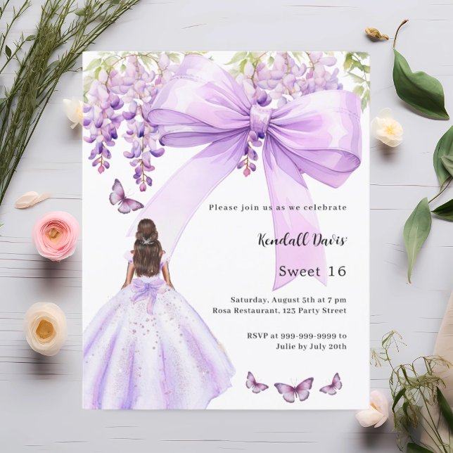 Robe fleurie arc lavande Sweet 16 invitation (Créateur téléchargé)