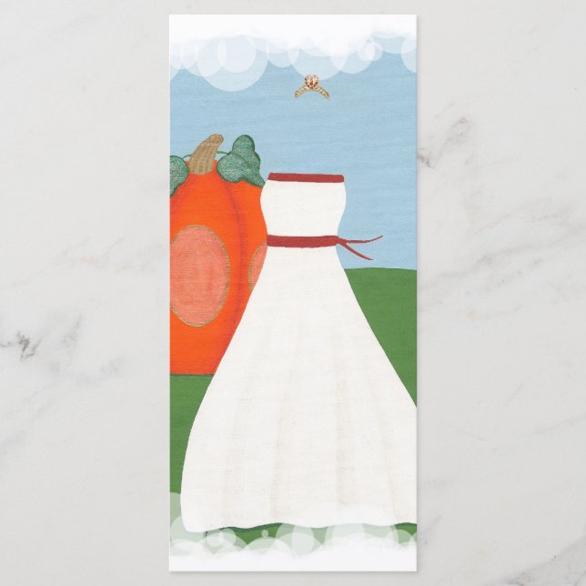 Robe Mariage princesse, cartes menu d'automne (Devant)