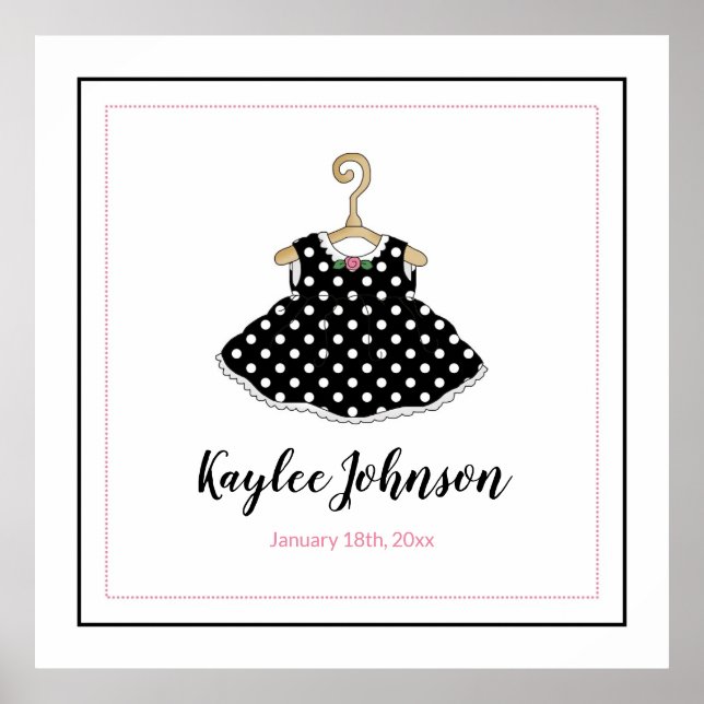 Robe Noire de petite fille - Poster de naissance b (Devant)