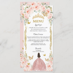 Robe or Rose rose pâle Quinceañera Menu