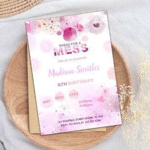 Robe pour mess Paint Anniversaire Invitations