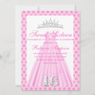 Robe rose bébé Invitation d'anniversaire Sweet Six
