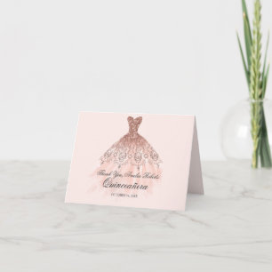 Robe Rose Gold Sparkle Quinceanera Merci