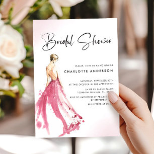 Robe rose Invitation de douche nuptiale