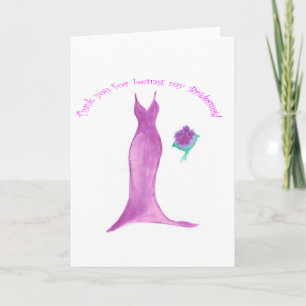 Robe rose Merci pour être ma carte de demoiselle