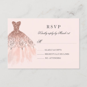 Robe rose or étincelle Quinceanera RSVP