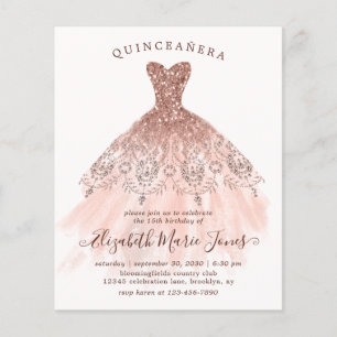 Robe rose or Rose budget QUINCEAÑERA Anniversaire