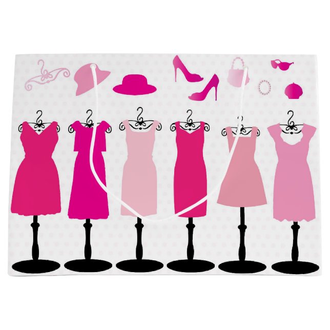 Robe rose V - Sac cadeau (Devant)