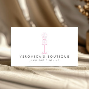 Robe rose vintage forme II Carte de visite