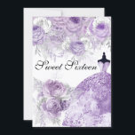 Robe Rose violette Sweet 16 Invitation<br><div class="desc">Purple Lavender Rose Robe Sweet 16 Invitation Voir la collection correspondante dans Niche et Nest Store</div>