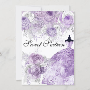 Robe Rose violette Sweet 16 Invitation