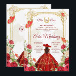 Robe Rouge Mexicaine fille Quinceanera Invitation<br><div class="desc">Robe rouge Mexicaine Quinceanera Invitation Mis Quince Anos,  15e anniversaire</div>