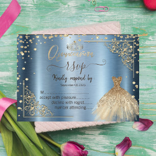 Robe Tiara, Diamants Blue Metallic RSVP