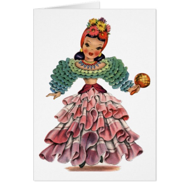 Robe traditionnelle vintage Latin Danseuse (Devant)