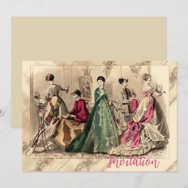 Robe Victorienne Avec Invitation Bow Rose (Devant / Derrière)