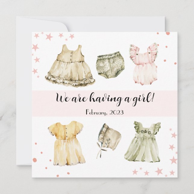 robe vintage fille avec faire-part mignon (Devant)