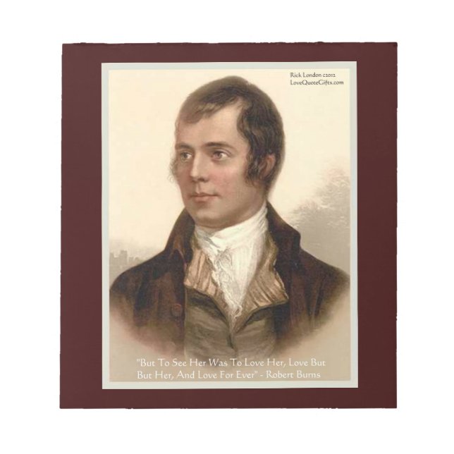 Robert Burns "Pour la connaître" Bloc-notes de cit (Devant)