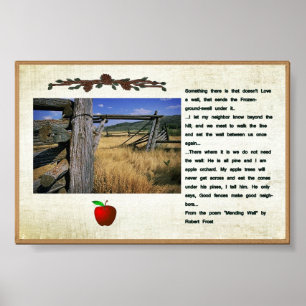 Robert Frost poem fence picture poster